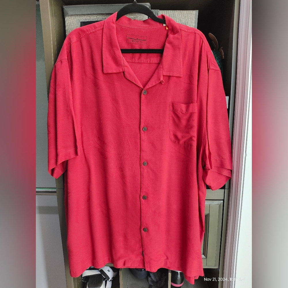 Tommy Bahama Short Sleeve Men's Shirt - 3XL Red Big & Tall